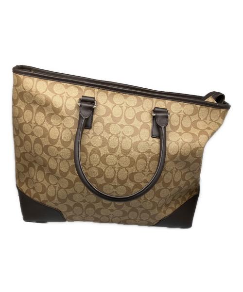 COACH（コーチ）COACH (コーチ) HERITAGE SIGNATURE UTILITY TOTE ベージュ×ブラウンの古着・服飾アイテム