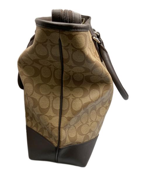 COACH（コーチ）COACH (コーチ) HERITAGE SIGNATURE UTILITY TOTE ベージュ×ブラウンの古着・服飾アイテム