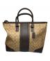 COACH (コーチ) HERITAGE SIGNATURE UTILITY TOTE ベージュ×ブラウン：15000円