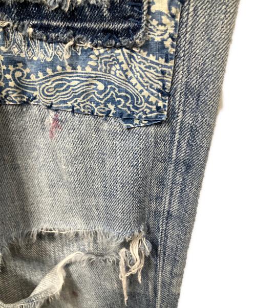 POLO RALPH LAUREN（ポロ・ラルフローレン）POLO RALPH LAUREN (ポロ・ラルフローレン) パッチワークデニムパンツ ブルー サイズ:w26の古着・服飾アイテム