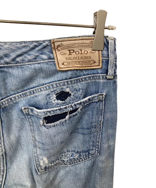 POLO RALPH LAUREN（ポロ・ラルフローレン）POLO RALPH LAUREN (ポロ・ラルフローレン) パッチワークデニムパンツ ブルー サイズ:w26の古着・服飾アイテム
