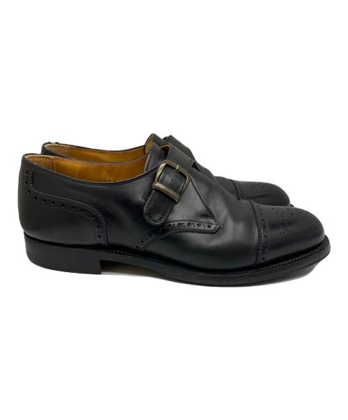 SCOTCH GRAIN（スコッチグレイン）SCOTCH GRAIN (スコッチグレイン) シングルモンクストレートチップ  ブラック ブラック サイズ:24.5の古着・服飾アイテム