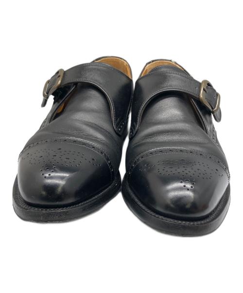 SCOTCH GRAIN（スコッチグレイン）SCOTCH GRAIN (スコッチグレイン) シングルモンクストレートチップ  ブラック ブラック サイズ:24.5の古着・服飾アイテム