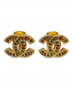 CHANELシャネル）の古着「ココマークイヤリング ラインストーン」｜ゴールド