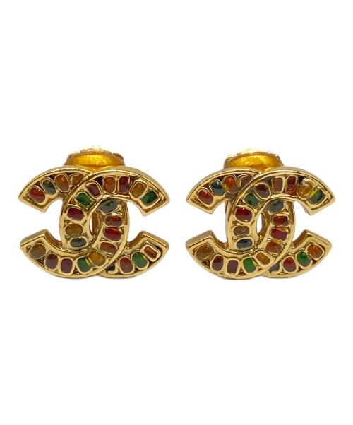CHANEL（シャネル）CHANEL (シャネル) ココマークイヤリング ラインストーン ゴールドの古着・服飾アイテム