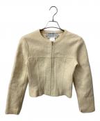 CHANELシャネル）の古着「ノーカラージャケット アイボリー」｜ホワイト