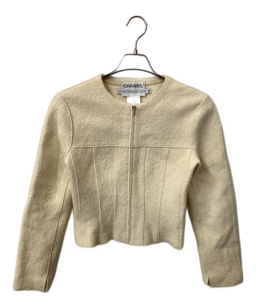 CHANEL（シャネル）CHANEL (シャネル) ノーカラージャケット アイボリー ホワイト サイズ:38の古着・服飾アイテム
