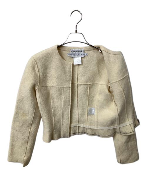 CHANEL（シャネル）CHANEL (シャネル) ノーカラージャケット アイボリー ホワイト サイズ:38の古着・服飾アイテム