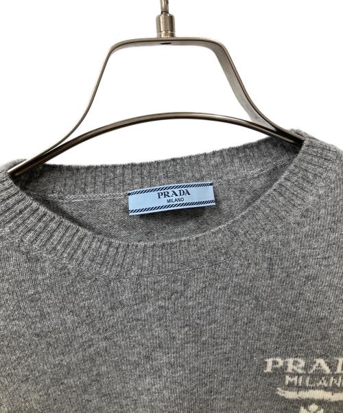 PRADA（プラダ）PRADA (プラダ) ロゴ厚手ニット グレー グレー サイズ:38の古着・服飾アイテム