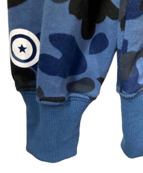 A BATHING APE（ア ベイシング エイプ）A BATHING APE (ア ベイシング エイプ) BAPE Double Tiger Shark Full Zip Hoodie ブルー サイズ:Mの古着・服飾アイテム