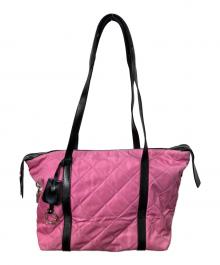 PRADA（プラダ）の古着「キルティングナイロントートバッグ」｜ピンク×ブラック