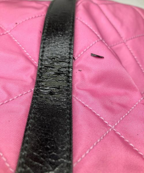 PRADA（プラダ）PRADA (プラダ) キルティングナイロントートバッグ ピンク×ブラックの古着・服飾アイテム