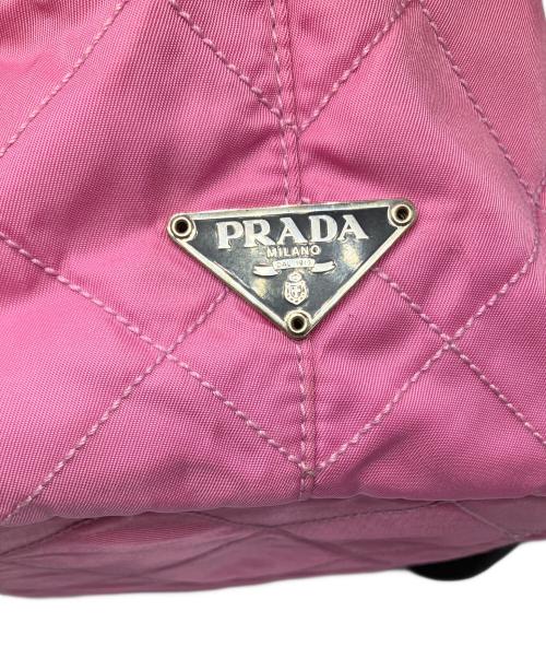 PRADA（プラダ）PRADA (プラダ) キルティングナイロントートバッグ ピンク×ブラックの古着・服飾アイテム