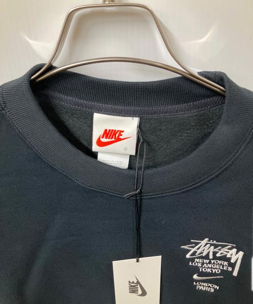 NIKE（ナイキ）NIKE (ナイキ) stussy (ステューシー) Fleece Crew Sweatshirt ブラック サイズ:Sの古着・服飾アイテム