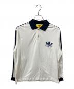 GUCCI×adidasグッチ×アディダス）の古着「ポロシャツ　ホワイト×ネイビー」｜ホワイト×ネイビー