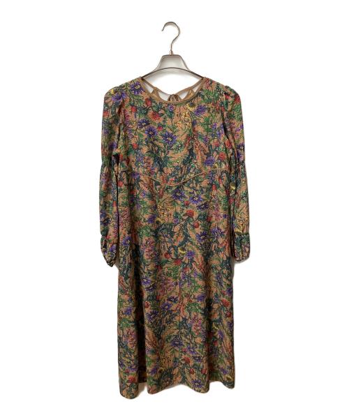 MUVEIL（ミュベール）MUVEIL (ミュベール) フラワープリントワンピース ブラウン サイズ:38 未使用品の古着・服飾アイテム