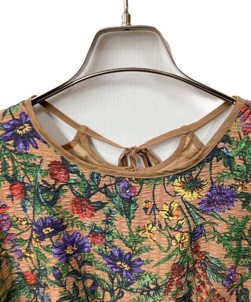 MUVEIL（ミュベール）MUVEIL (ミュベール) フラワープリントワンピース ブラウン サイズ:38 未使用品の古着・服飾アイテム