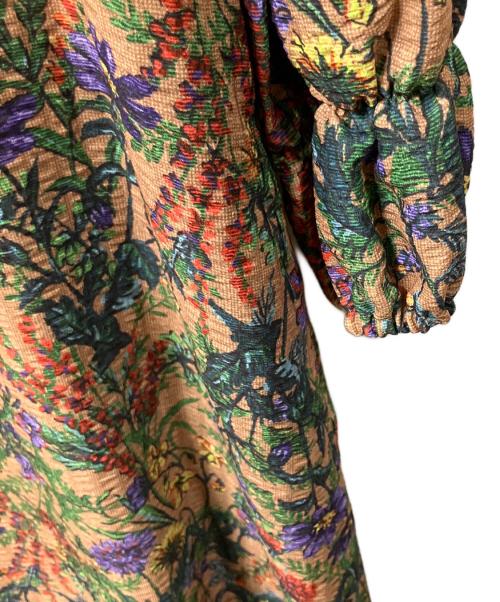 MUVEIL（ミュベール）MUVEIL (ミュベール) フラワープリントワンピース ブラウン サイズ:38 未使用品の古着・服飾アイテム