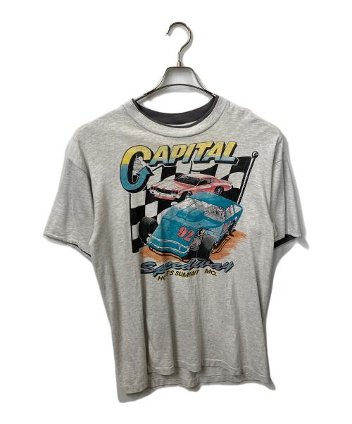 SIGNAL SPORTS（シグナルスポーツ）SIGNAL SPORTS (シグナルスポーツ) レーシングプリントカットソー グレー グレー サイズ:Lの古着・服飾アイテム