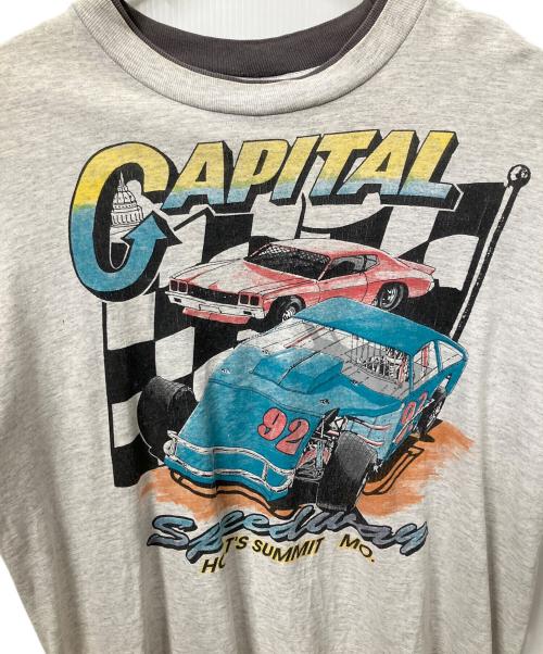 SIGNAL SPORTS（シグナルスポーツ）SIGNAL SPORTS (シグナルスポーツ) レーシングプリントカットソー グレー グレー サイズ:Lの古着・服飾アイテム
