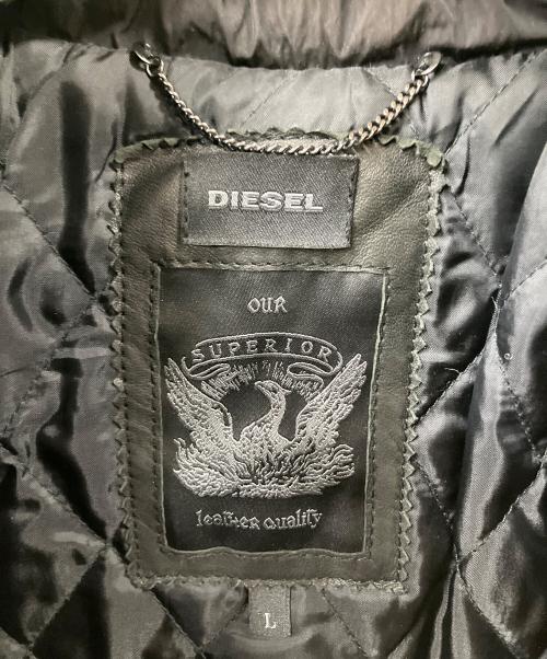DIESEL（ディーゼル）DIESEL (ディーゼル) ミリタリージャケット　ブラック ブラック サイズ:Lの古着・服飾アイテム