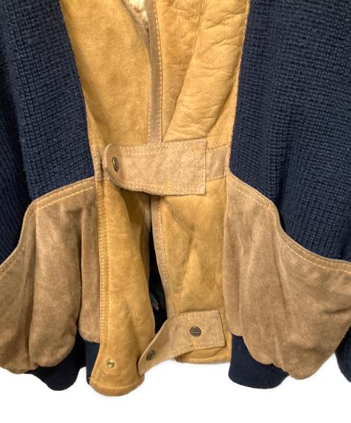 CASUAL LEATHER GAMES（カジュアルレザーゲームズ）CASUAL LEATHER GAMES (カジュアルレザーゲームズ) ゲームジャケット ブラウン×ブラック ブラウン×ブルー サイズ:Freeの古着・服飾アイテム