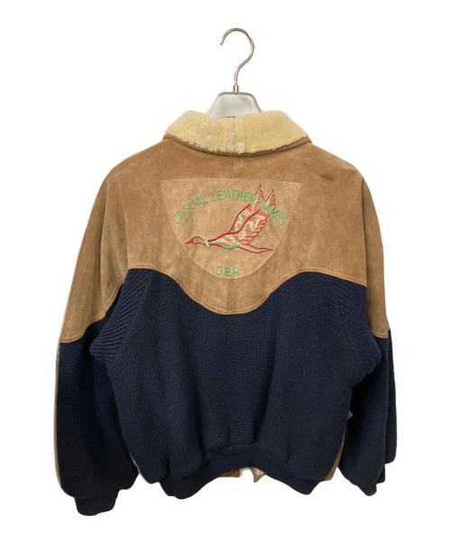 CASUAL LEATHER GAMES（カジュアルレザーゲームズ）CASUAL LEATHER GAMES (カジュアルレザーゲームズ) ゲームジャケット ブラウン×ブラック ブラウン×ブルー サイズ:Freeの古着・服飾アイテム