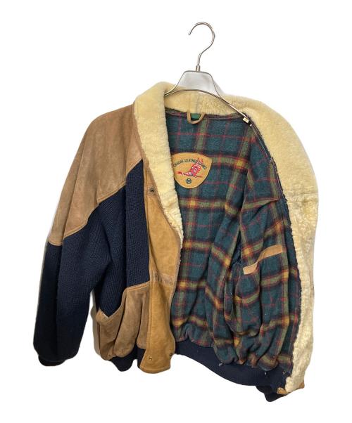 CASUAL LEATHER GAMES（カジュアルレザーゲームズ）CASUAL LEATHER GAMES (カジュアルレザーゲームズ) ゲームジャケット ブラウン×ブラック ブラウン×ブルー サイズ:Freeの古着・服飾アイテム