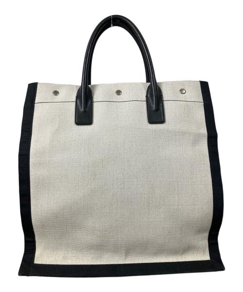 SAINT LAURENT（サンローラン）Saint Laurent (サンローラン) RIVE GAUCHE TOTE BAG アイボリー×ブラックの古着・服飾アイテム