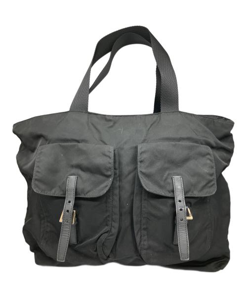 PRADA（プラダ）PRADA (プラダ) ナイロントートバッグ ブラック ブラックの古着・服飾アイテム