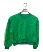 MAISON SPECIALメゾンスペシャル）の古着「Tulle Combination Sweatshirt」｜グリーン