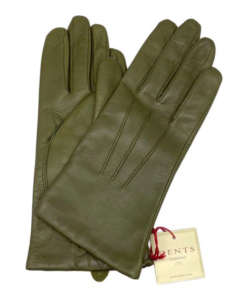 Dents（デンツ）Dents (デンツ) レディス・スリーポイント・ライニング・レザー・グローブ グリーン サイズ:7 未使用品の古着・服飾アイテム