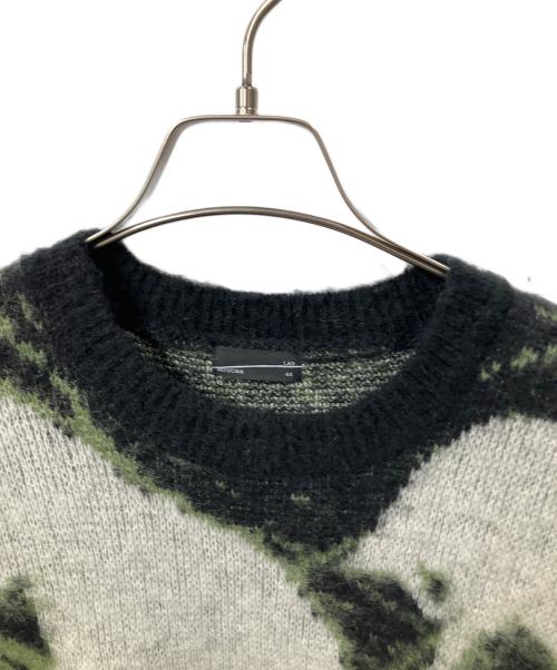 LAD MUSICIAN（ラッドミュージシャン）LAD MUSICIAN (ラッドミュージシャン) MOHAIR SHAGGY KNIT CAT CREW NECK PULLOVE グリーン×グレー サイズ:44 未使用品の古着・服飾アイテム