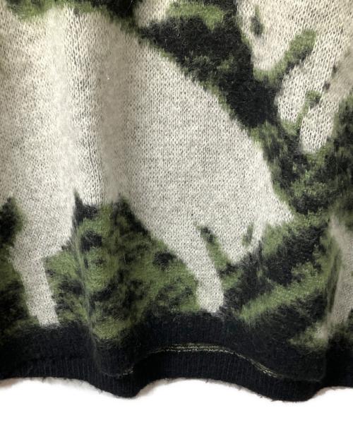 LAD MUSICIAN（ラッドミュージシャン）LAD MUSICIAN (ラッドミュージシャン) MOHAIR SHAGGY KNIT CAT CREW NECK PULLOVE グリーン×グレー サイズ:44 未使用品の古着・服飾アイテム