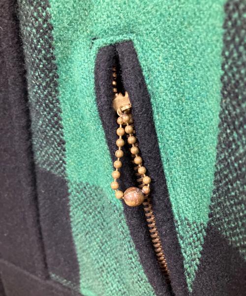 CUSHMAN（クッシュマン）Cushman (クッシュマン) ウールジャケット ブラック×グリーン ブラック×グリーン サイズ:Mの古着・服飾アイテム