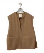 CLANEクラネ）の古着「FRONT ZIP REVER GILET」｜ベージュ