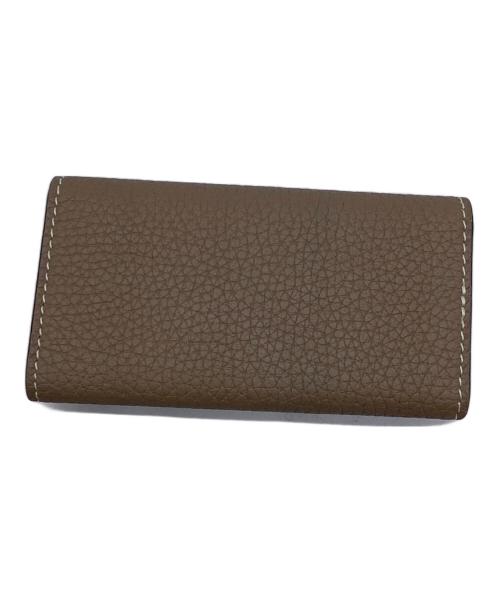 bonaventura（ボナベンチュラ）BONAVENTURA (ボナベンチュラ) Slim Key Case Shrink Leather グレー×イエローの古着・服飾アイテム
