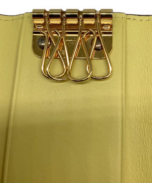 bonaventura（ボナベンチュラ）BONAVENTURA (ボナベンチュラ) Slim Key Case Shrink Leather グレー×イエローの古着・服飾アイテム