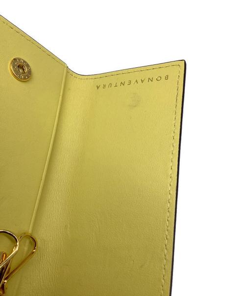 bonaventura（ボナベンチュラ）BONAVENTURA (ボナベンチュラ) Slim Key Case Shrink Leather グレー×イエローの古着・服飾アイテム