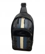 COACHコーチ）の古着「ヒューストンヴァーシティシグネチャー　ショルダーバッグ」｜ブラック