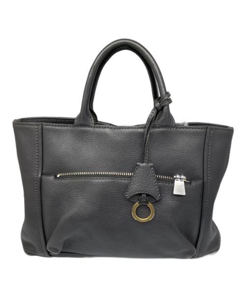 aniary（アニアリ）aniary (アニアリ) レザーハンドバッグ ブラック ブラックの古着・服飾アイテム