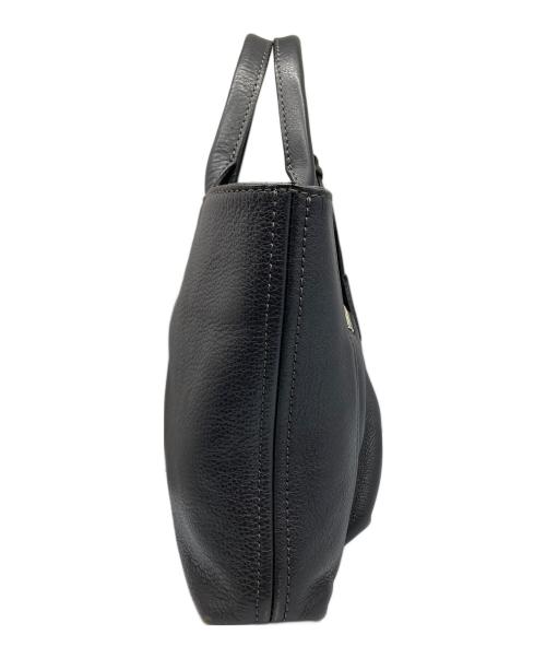 aniary（アニアリ）aniary (アニアリ) レザーハンドバッグ ブラック ブラックの古着・服飾アイテム