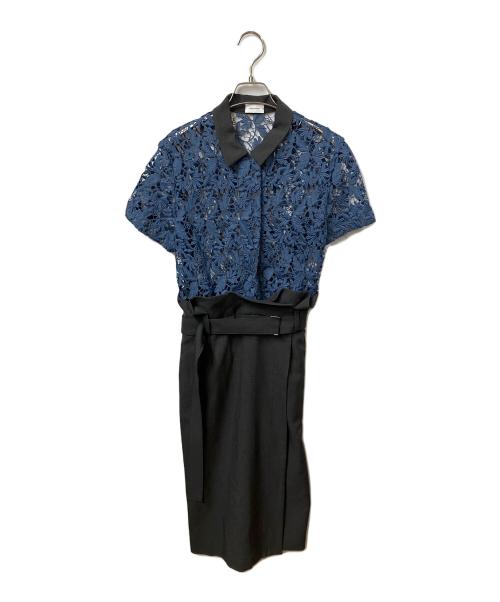 REKISAMI（レキサミ）REKISAMI (レキサミ) 半袖ワンピース　ブルー×ブラック ブルー×ブラック サイズ:2の古着・服飾アイテム
