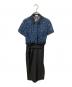 REKISAMI（レキサミ）の古着「半袖ワンピース　ブルー×ブラック」｜ブルー×ブラック