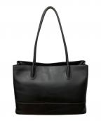 MARGARET HOWELL ideaマーガレット ハウエル アイディア）の古着「レザートートバッグ ブラック」｜ブラック