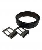 POLICEポリス）の古着「レザーベルト」｜ブラウン×ブラック