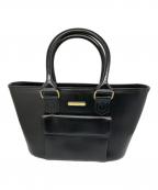 BURBERRYバーバリー）の古着「ロゴレザーバッグ ブラック」｜ブラック