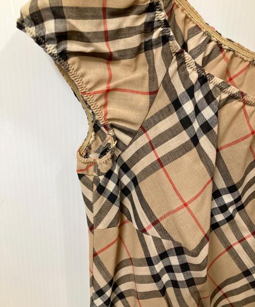 BURBERRY BLUE LABEL（バーバリー ブルー レーベル）BURBERRY BLUE LABEL (バーバリーロンドンブルーレーベル) ノースリーブ・キャミソールワンピース ノバチェック  ベージュ サイズ:40の古着・服飾アイテム