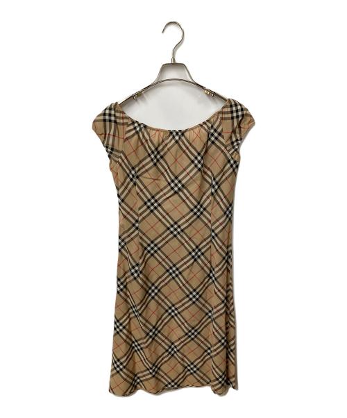 BURBERRY BLUE LABEL（バーバリー ブルー レーベル）BURBERRY BLUE LABEL (バーバリーロンドンブルーレーベル) ノースリーブ・キャミソールワンピース ノバチェック  ベージュ サイズ:40の古着・服飾アイテム