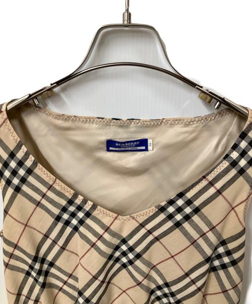BURBERRY BLUE LABEL（バーバリー ブルー レーベル）BURBERRY BLUE LABEL (バーバリーロンドンブルーレーベル) ノースリーブ・キャミソールワンピース　ノバチェック ベージュ サイズ:38の古着・服飾アイテム